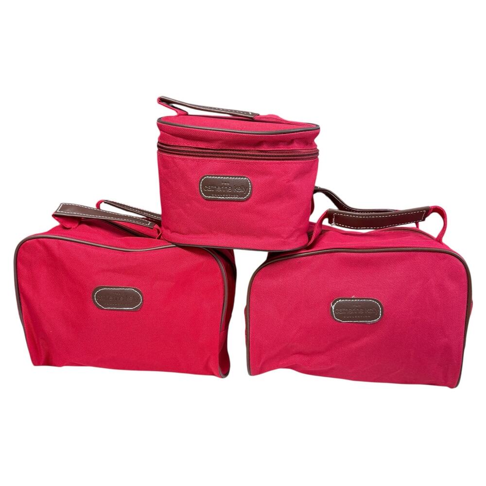 Catherine Kelly Cosmetic Toiletry Bags Travel Set of 3 His Her Matching Canvas